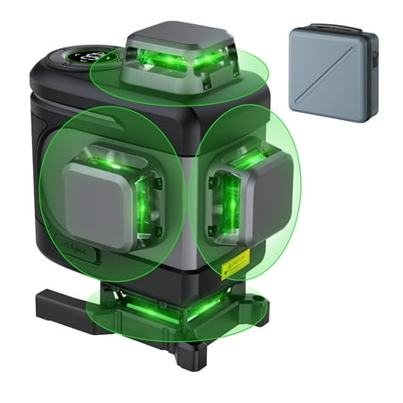 Fanttik D16 APEX Laser Level 4 x 360°, 16 Lines Self-Leveling Cross Line Laser with LED Screen, 5200 mAh Battery Rechargeable, Pulse Mode, Magnetic Support