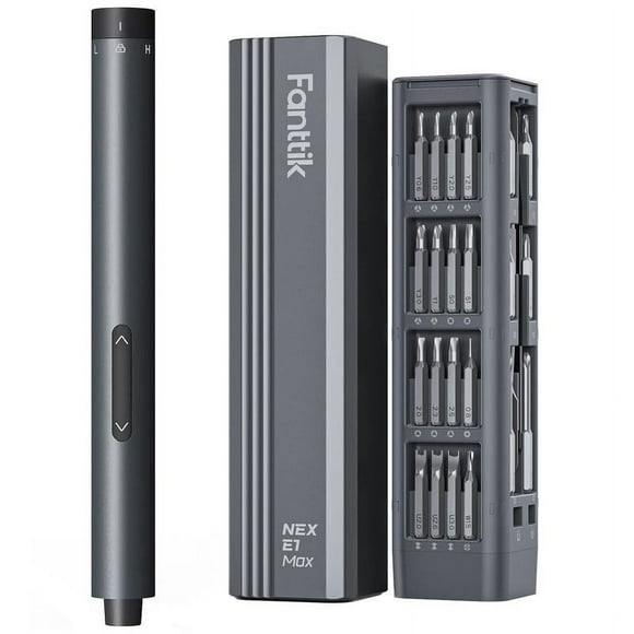 Fanttik E1 MAX 3.7V Mini Electric Screwdriver, Precision Electric Screwdriver, 50-in-1 Magnetic Bits, Max 3 N.m, Magnetic Storage, 5/32''Hex, Repair Tool Set for Phone Camera Laptop Watch