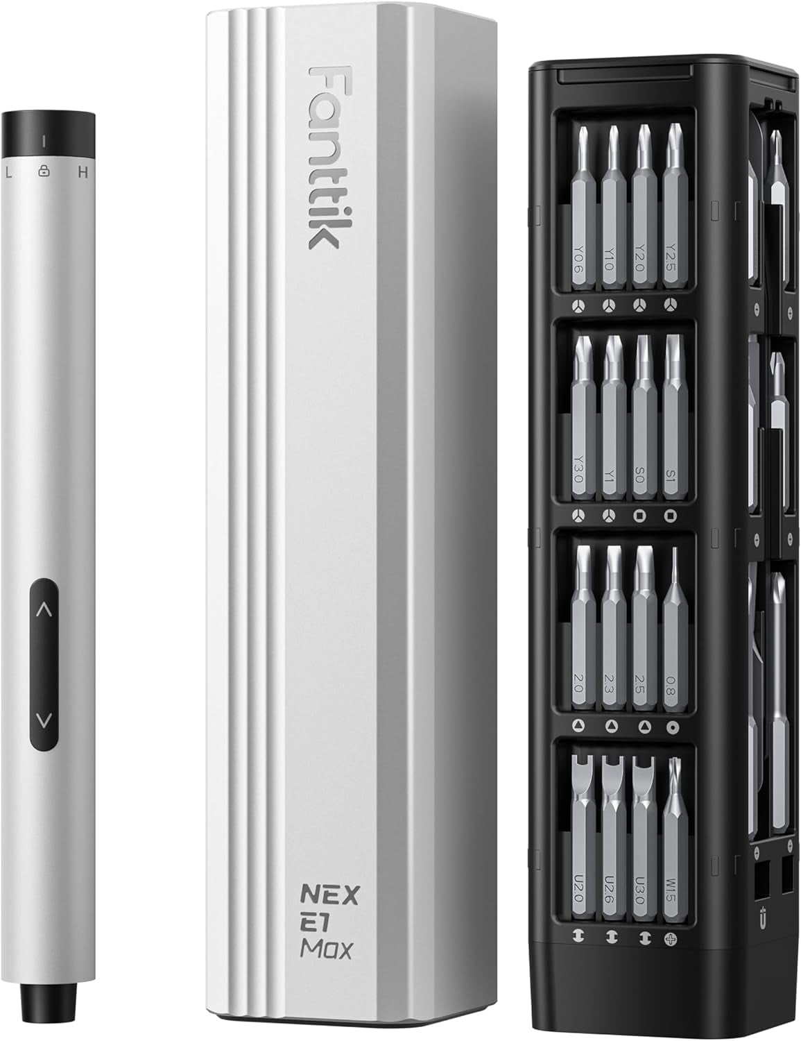 Fanttik E1 Max 3.7V Mini Electric Screwdriver, Precision Electric Screwdriver, 50-in-1 Magnetic Bits, Max 3 N.m, Magnetic Storage, 5/32''Hex, Repair Tool Set for Phone Camera Laptop Watch - Gray