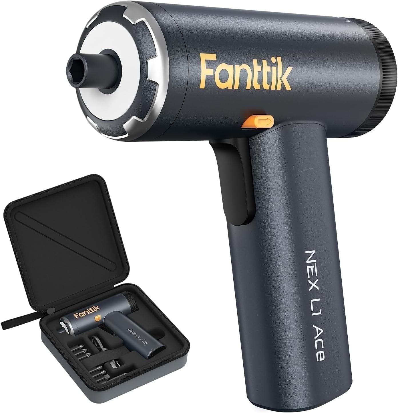 Fanttik L1 Ace 3.7V Cordless Power Screwdriver,2000mAh,220 RPM,6 Settings,LED Light and Case-Repair Tool for  Furniture,Computer,Air conditioner