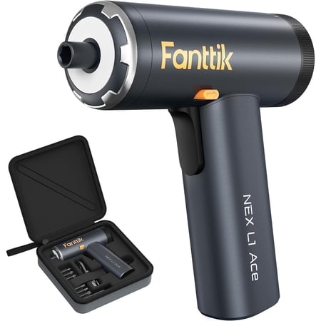 Fanttik L1 Ace 3.7V Cordless Power Screwdriver,2000mAh,220 RPM,6 Settings,LED Light and Case-Repair Tool for Furniture,Computer,Air conditioner