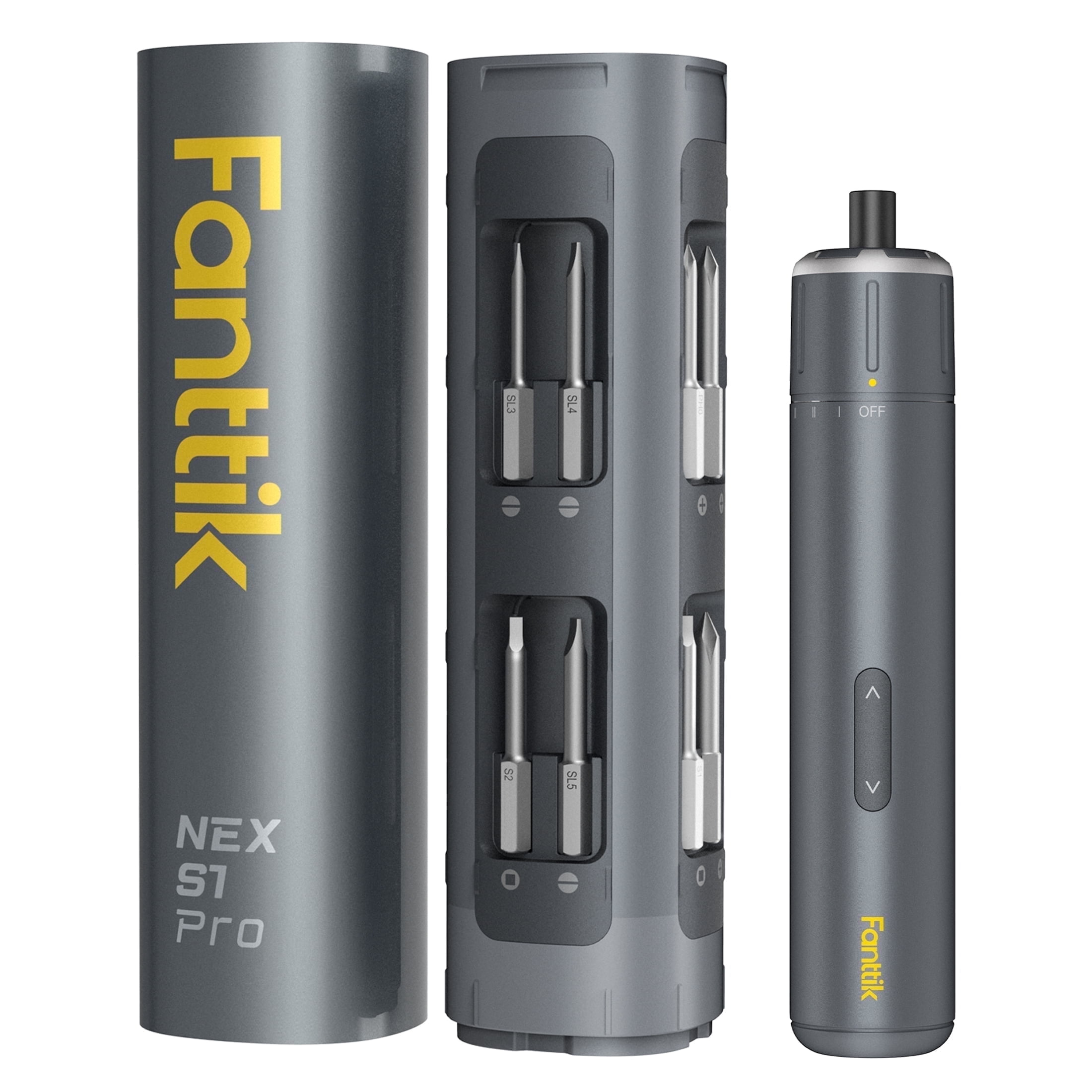 fanttik Cordless Electric Screwdriver Kit 3.7V 2000mAh Battery 16 Metal ...