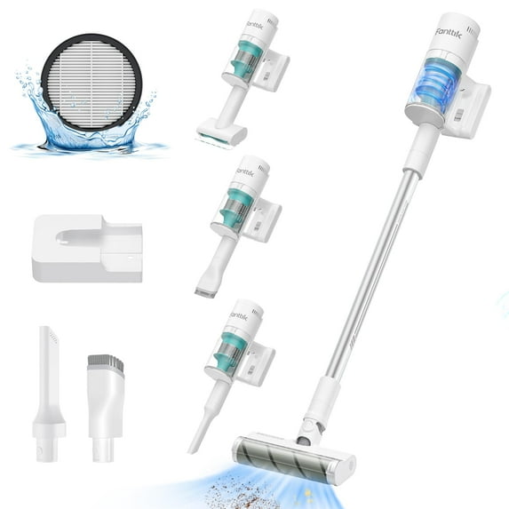 Fanttik Storm10 Pro Vacuum Cleaners for Home, 26kPa Stick Vacuum Cordless Rechargeable with Smart LED Display, 60 Mins Runtime, 6 in 1 Anti-Tangle Household Vacuum for Carpet, Hard Floor, Pet Hair