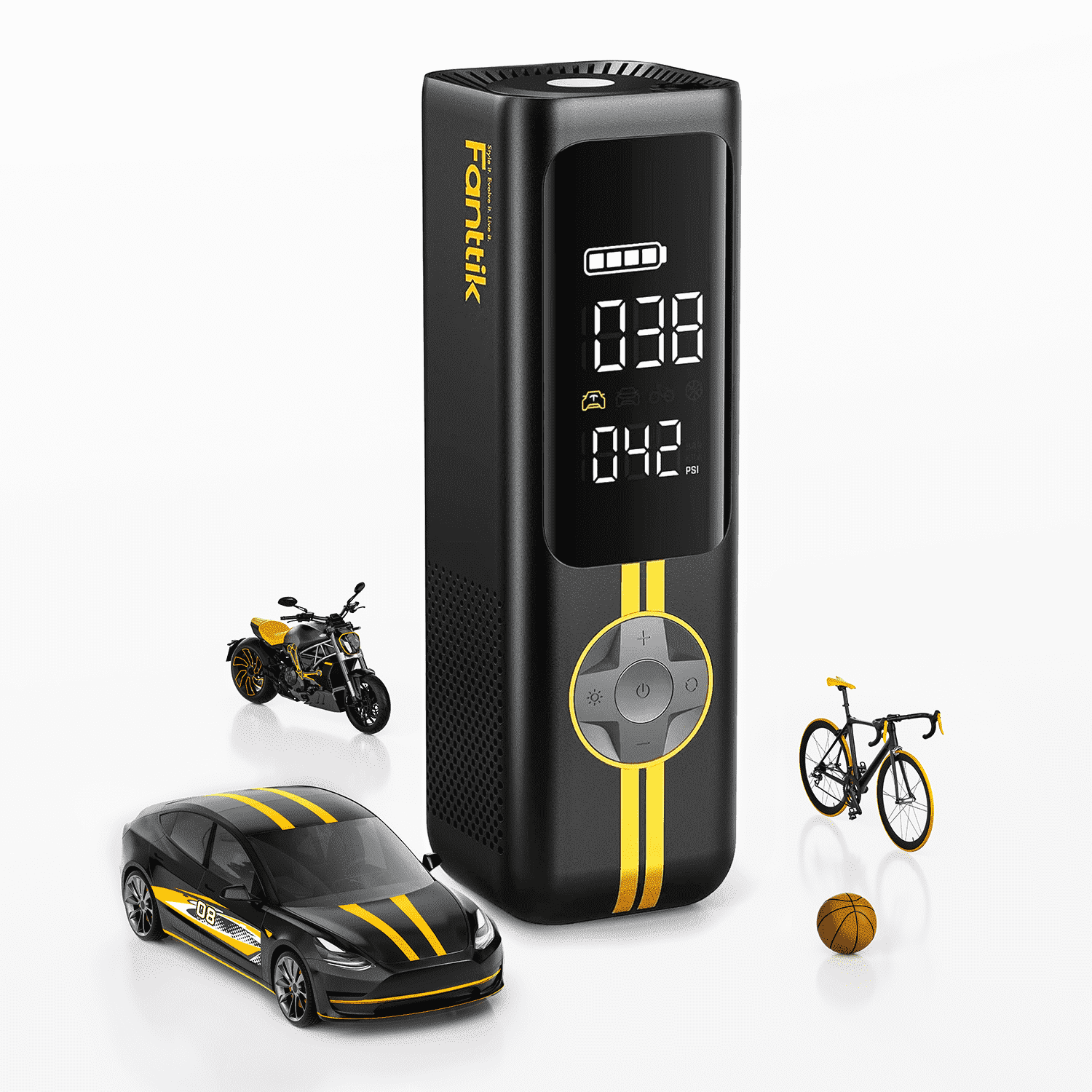 Fanttik X8 APEX EV Tire Inflator Portable Air Pump, 2X Faster Inflation, 150PSI Cordless Air Compressor with Powerful Battery, Fits Electric Cars, Cars, Motorcycles, Bikes, Balls