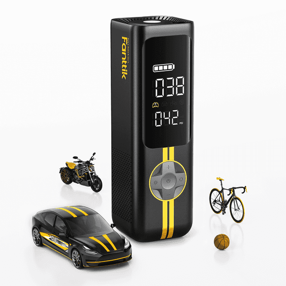 Fanttik X8 APEX EV Tire Inflator Portable Air Pump, 2X Faster Inflation, 150PSI Cordless Air Compressor with Powerful Battery, Fits Electric Cars, Cars, Motorcycles, Bikes, Balls