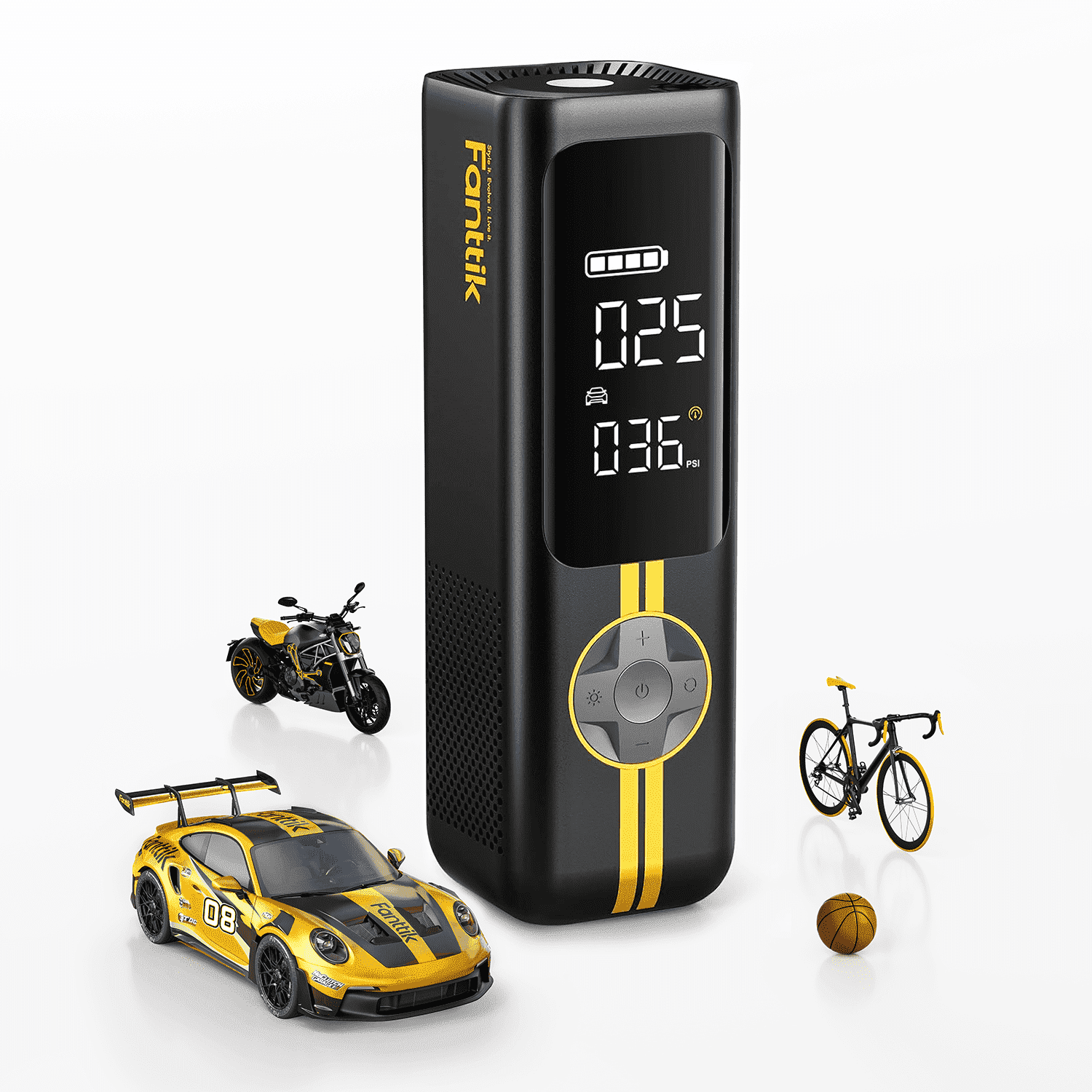 Fanttik X8 APEX Tire Inflator Portable Air Compressor, 1 Min Fast Inflation, 150PSI Cordless Tire Inflator with LED Dual Screen, Suitable for MPV, Car, Bike, Motorcycle, Up to 26.3″ Tires