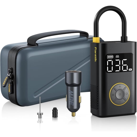 Fanttik X9 Pro Portable Tire Inflator for Compact Car, 1Min Fast Inflate Air Pump with Digital Tire Pressure Gauge, 150PSI Air Compressor for Car, Electric Bikes, Motorcycle, Ball, Deluxe Package