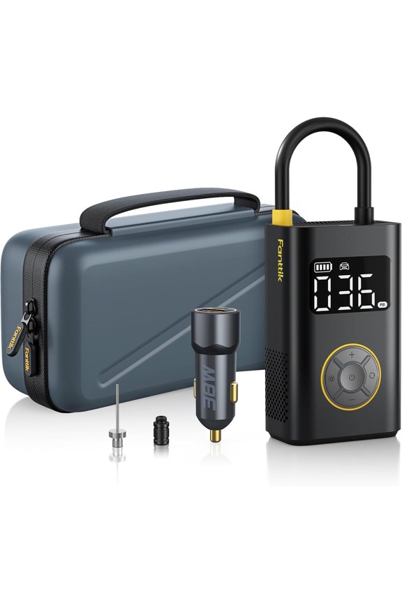X9 Pro Portable Tire Inflator for Compact Car, 1Min Fast Inflate Air Pump with Digital Tire Pressure Gauge, 150PSI Air Compressor for Car, Electric Bikes, Motorcycle, Ball, Deluxe Package