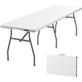 thumbnail image 1 of FanttikOutdoor 8ft Folding Table with Six Legs, 500 LBS Heavy Duty Plastic Fold-in-Half Table, Foldable Table w/Handle for Indoor Outdoor Party Wedding Office Camping Banquet, White Zeta X8 Pro, 1 of 8