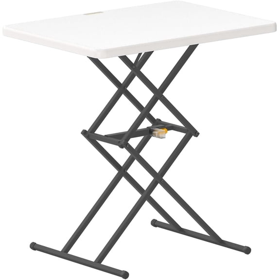 FanttikOutdoor Folding Table, One-Handed Height Adjustment, 3 Heights, Multi-Functional Small Folding Table 28 inch, TV Tray, Portable Dinner Table, No Assembly, 1 Pack, White Zeta X1 Pro