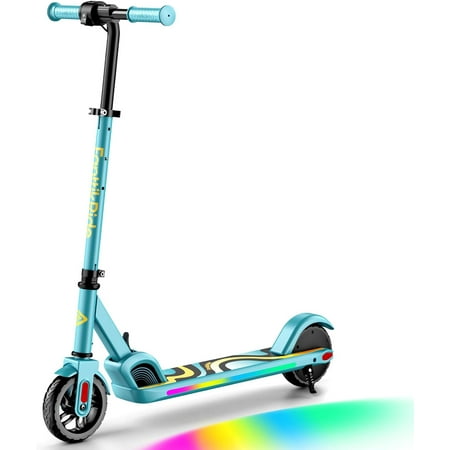 FanttikRide C9 Pro Electric Scooter for Kids Ages 8+, Colorful Rainbow Lights, 5/8/10MPH, 5 Miles Range, LED Display, Adjustable Height, Foldable, Gifts for Boys and Girls up to 132 lbs