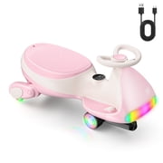 FanttikRide 12V N7 Ultra Electric Wiggle Car with Pedal, Kids Car, MagicMute  Motor Swing Car, 2 Speeds, 9 Color Modes, Digital Display, Bluetooth, for Ages 3 and Up, 150 Lbs, Pinkish White