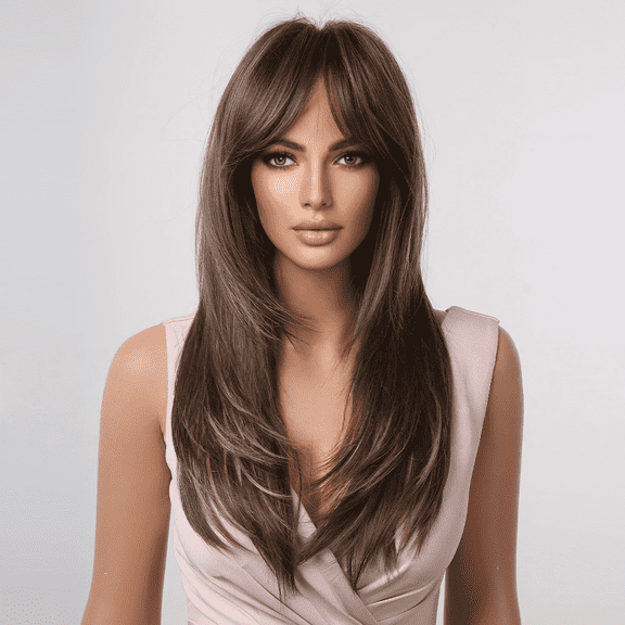 Fanty short straight wig full head eight character bangs new product, mid split diagonal bangs wig, straight hair, women's daily wig, wig. This product needs to be customized