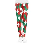 Fanvereka Kid Girl Christmas Leggings Funny Printing Fall Winter Fleece Tight Stretch Pants