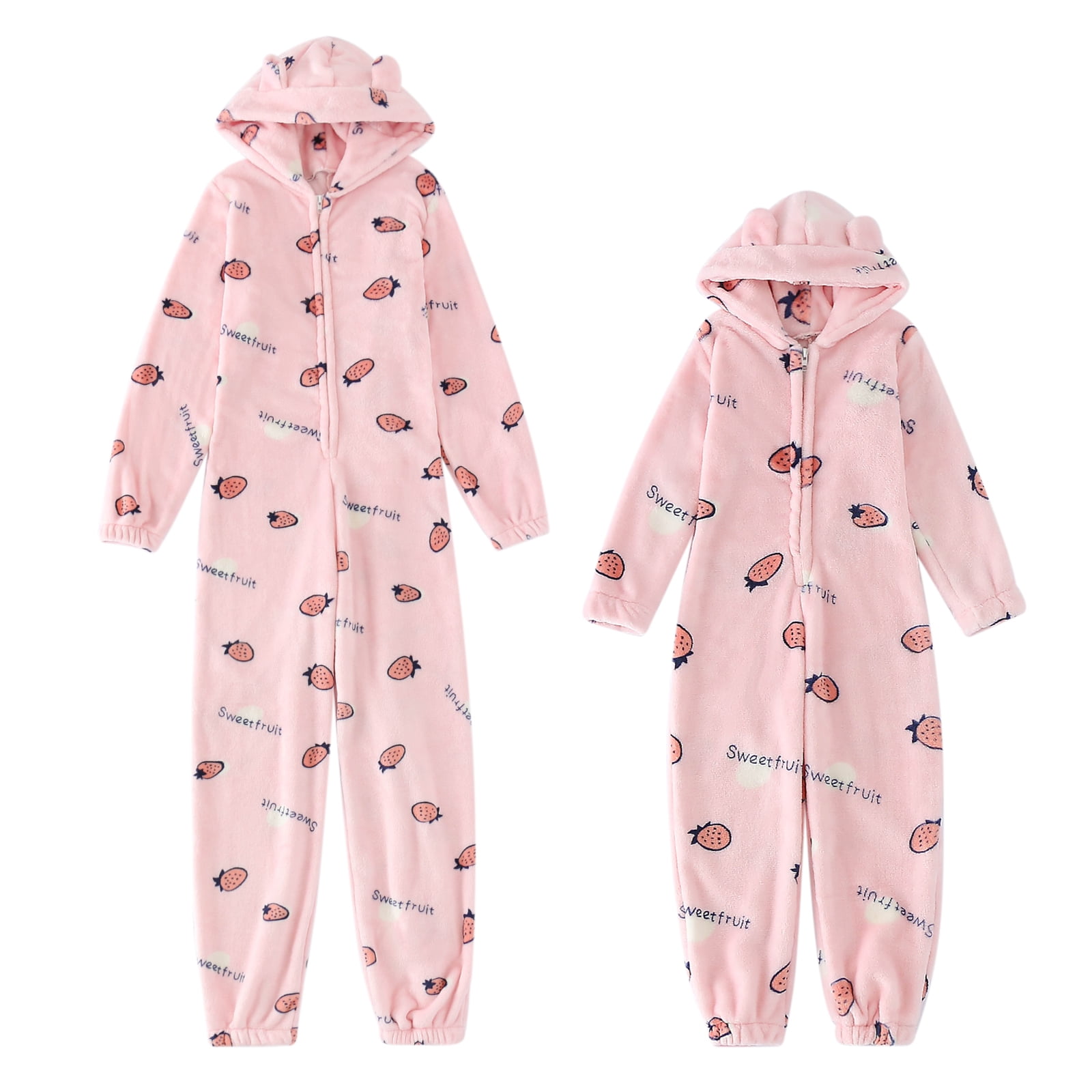 Fanvereka Women Kid Matching Fleece Onesie Jumpsuit Pajamas for Family