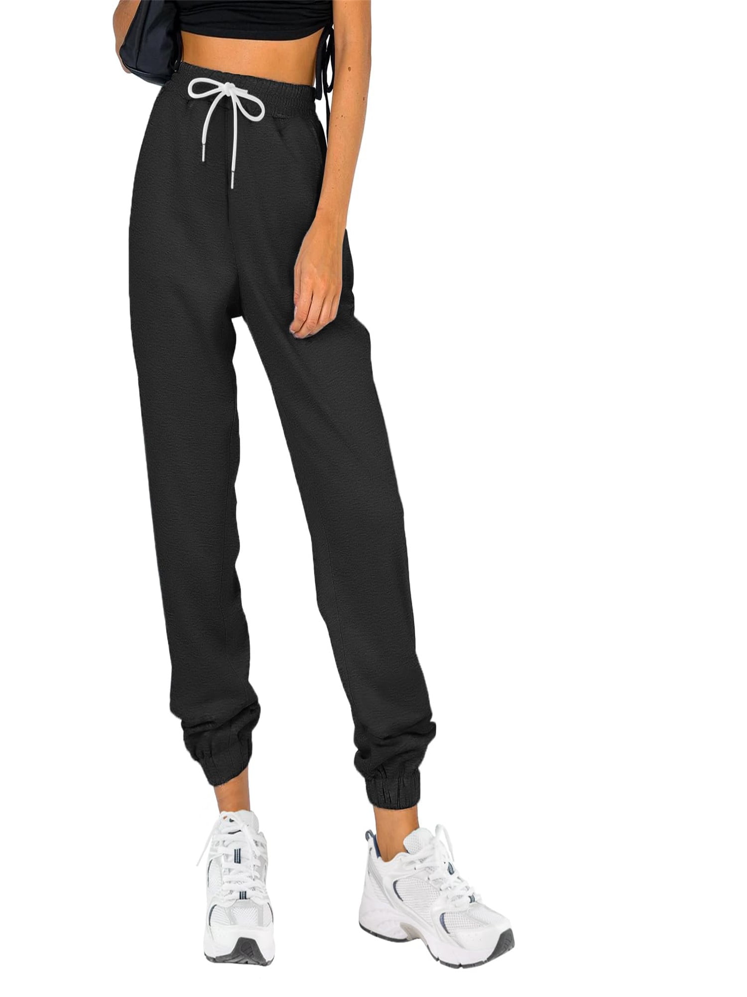 Fanvereka Womens Solid Color Sweatpants Drawstring Casual Athletic