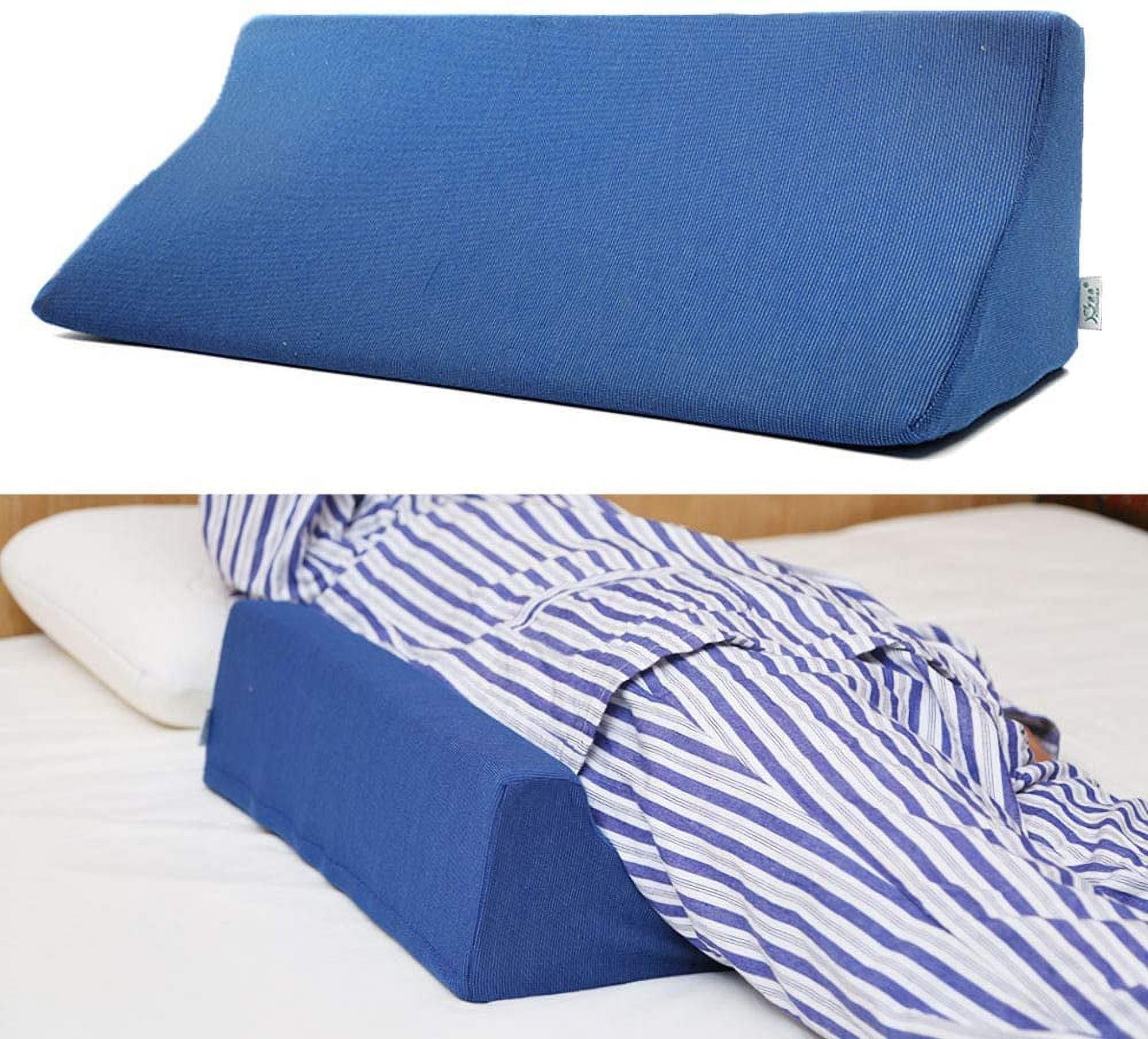 Lunderg Bedsore Pillow Positioning Wedge - with 2 Non-Slip Pillowcases & Adjustable Slope - Pressure Ulcer Cushion for Bed Sore Prevention - Stay on