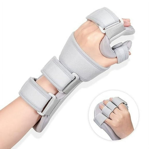 Fanwer Stroke Resting Hand Splint, Wrist Brace for Carpal Tunnel Support - Night Immobilizer Wrist Brace for Sleeping, 5 Straps Stabilizer - Helps Relieve Arthritis, Tendonitis left 