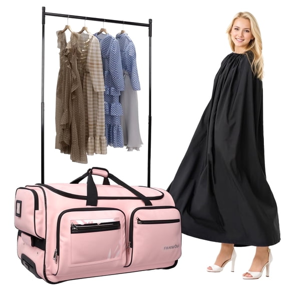 23" Collapsible Rolling Competition Dance Duffle Bag, Pink-23Inch