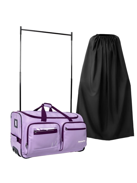 Dance Bag with Garment Rack, 23" Foldable Rolling Dance Bags Duffel Bag with Privacy Cover, Costume Suitcase for Dancers Shows Athletes
