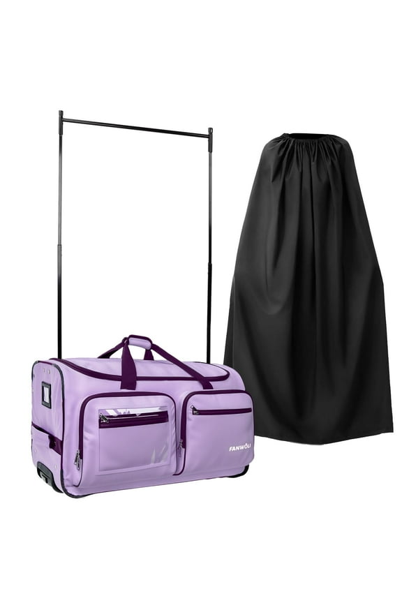 Dance Bag with Garment Rack, 23" Foldable Rolling Dance Bags Duffel Bag with Privacy Cover, Costume Suitcase for Dancers Shows Athletes