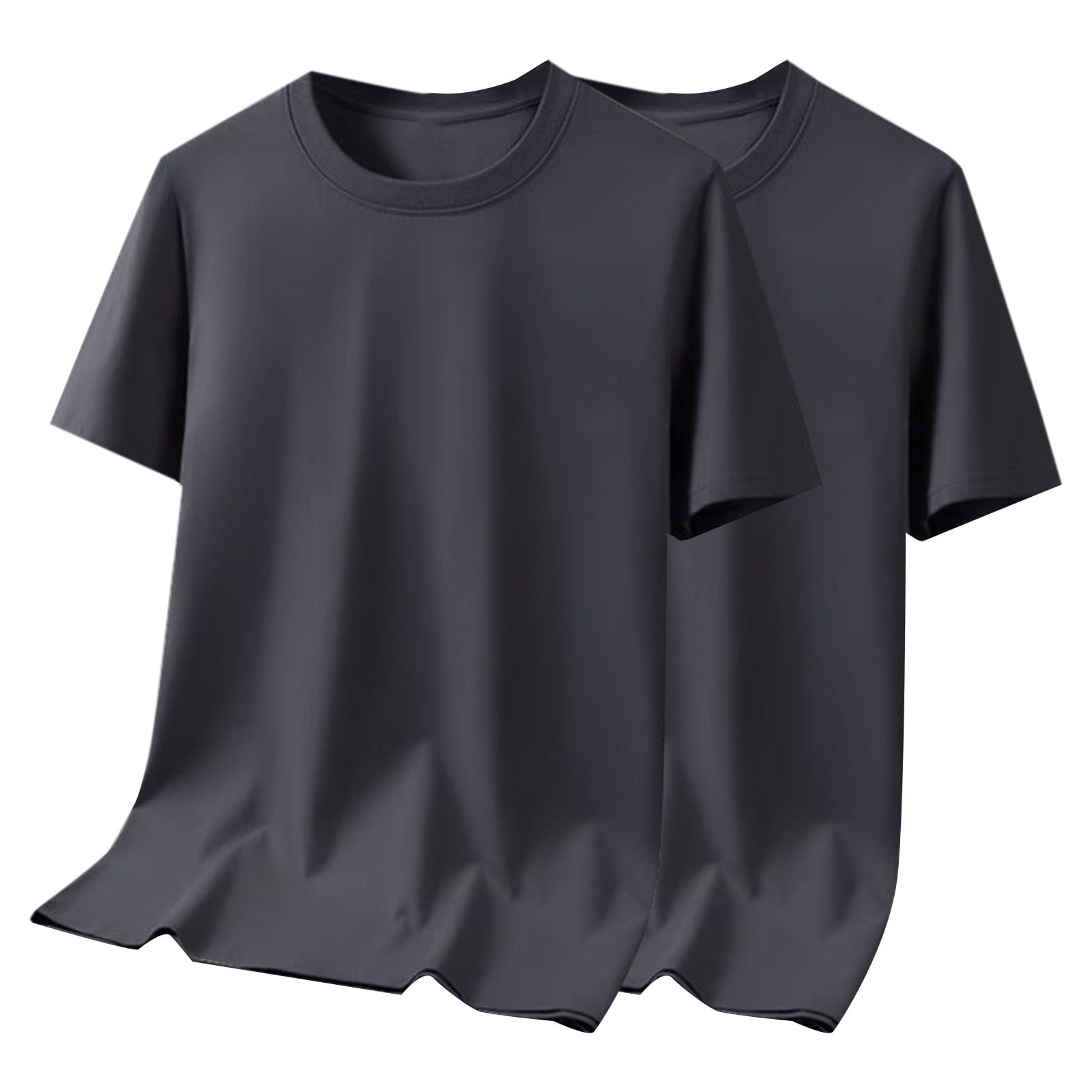 ★Unisex Logo Solid Short Sleeve T-Shirt★2PACK Fanxing 2 Pack Men's Tshirts Tall and Big T Shirt