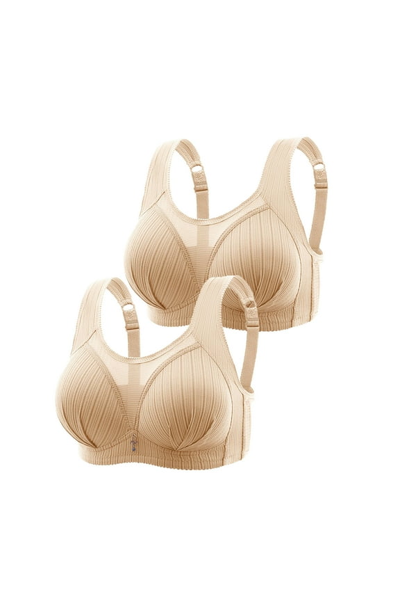 2 Pack T-Shirt Bra for Women Plus Size Push Up Bras No Underwire Bralettes Everyday Cozy Bras Comfortable Minimizer Bra XL:36C/36D/36DD;38A/38B/38C