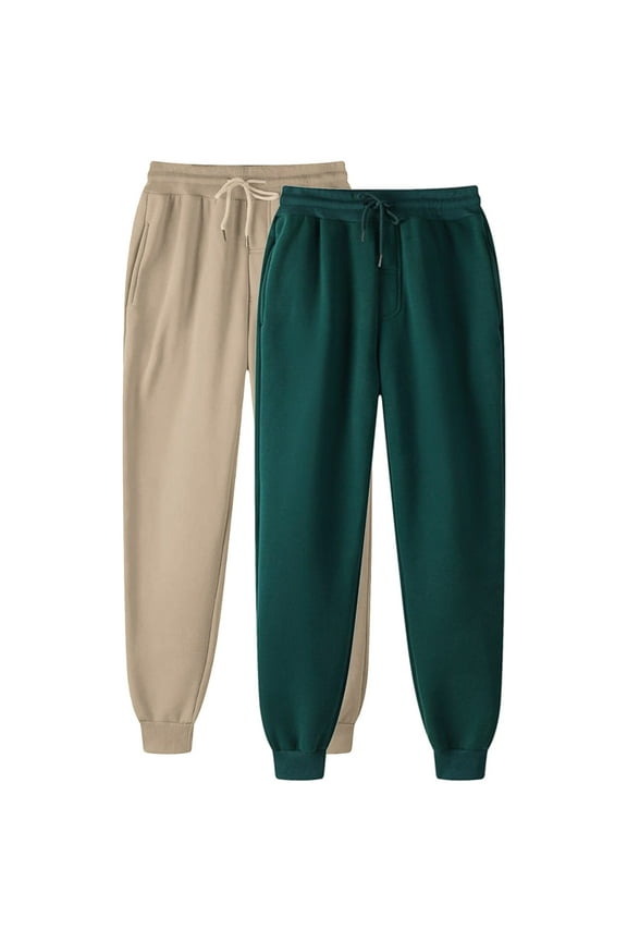 2 Pack Women's Joggers Casual Fleece Drawstring Sweatpants Lightweight Comfy Stretch Workout Athletic Work Pants with 2 Pockets Mint Green,S