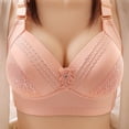 thumbnail image 1 of Fanxing 2023 Clearance Deals Women's Plus Size Full Coverage Wirefree Unlined Minimizer Lace Bra Without Steel Rings Everyday Bras, 1 of 7