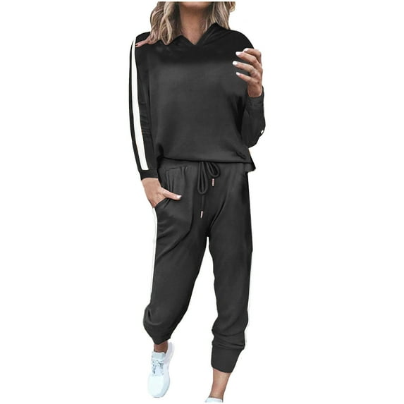Fanxing 2024 Clearance Women's Velour Tracksuits Set Zipper Hooded Sweatshirt with Sweatpants Long Sleeve 2 Piece Joggers Outfits S,M,L,XL,XXL