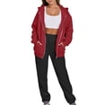 thumbnail image 1 of Fanxing Teen Girls Casual Zip Up Hoodie Sweatsuit Y2K Sweatshirts 2pcs Tracksuit Set Jogger Clothes Outfits for Women Workout Loungewear S-3XL, 1 of 7