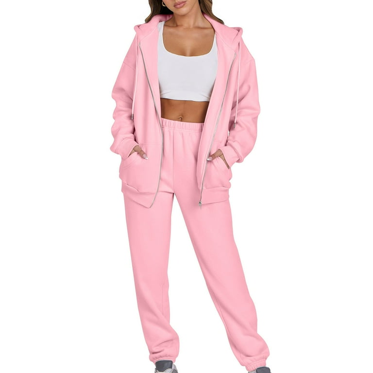 Fanxing 2025 Clearance Teen Girls Casual Zip Up Hoodie Sweatsuit 