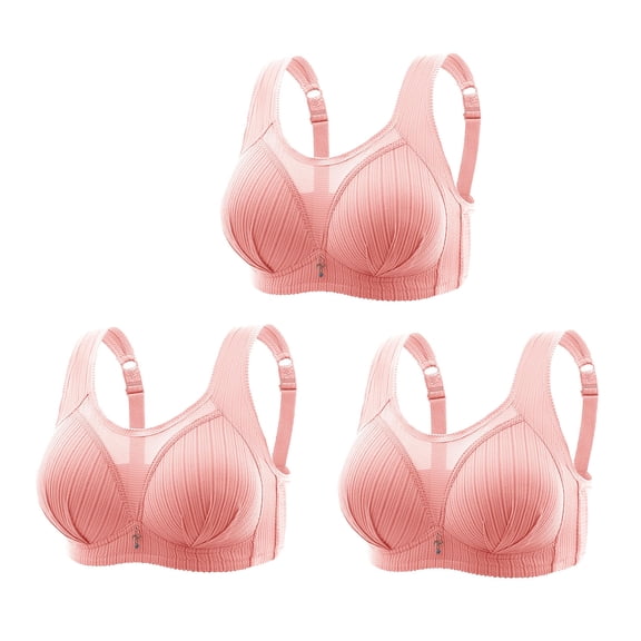 Fanxing 3 Pack Bra for Women Plus Size Lace Bra Comfortable Underwire Bras Underwire Padded Push Up Soft 3pcs Back Smoothing Bra XL:36C/36D/36DD;38A/38B/38C
