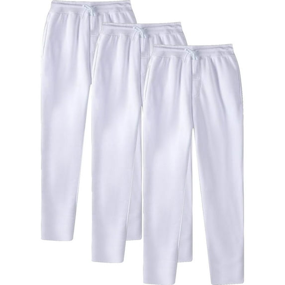 Fanxing 3 Pack Fleece Sweatpants Mens Hip Hop Joggers Loose Fit Elastic Waisted Drawstring Sweat Pants Athletic Workout Pants 2025 Deals White,XXXL