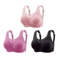 thumbnail image 1 of Fanxing 3pcs Bralettes for Women Plus Size Daily Bra Breathable Comfort Wireless Underwear No Underwire Bras Everyday Bras Soft Bra L：34C/34D/34DD；36A/36B/36C, 1 of 6