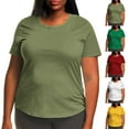 thumbnail image 1 of Fanxing Army Green Womens Plus Size Tops XXXL Short Sleeve Dressy Tees Summer Workout Top Casual Slimming Shirts ( Women's Plus S-5XL), 1 of 6