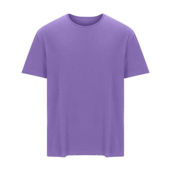 Fanxing Big And Tall Shirts 3xl Fashion Mens T Shirt Muscle Gym Workout Athletic Shirt Cotton Tee Shirt Top Purple,XXXL