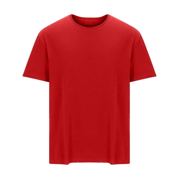 Fanxing Big And Tall Shirts 3xl Mens Muscle Slim T Shirt Crew Neck Shirt Gym Workout Athletic Tee Shirts Red,XXXL