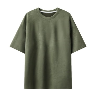 Fanxing Big And Tall Shirts 4xl Men's Muscle T-Shirt Gym Tee Short Sleeve Bodybuilding Workout Shirts Army Green,XXXXL