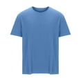 thumbnail image 1 of Fanxing Big And Tall Shirts 4xl Mens Summer Tops Casual Short Sleeve T-Shirt Bodybuilding Gym Tees Fashion Workout Shirts Sky Blue,XXXXL, 1 of 5