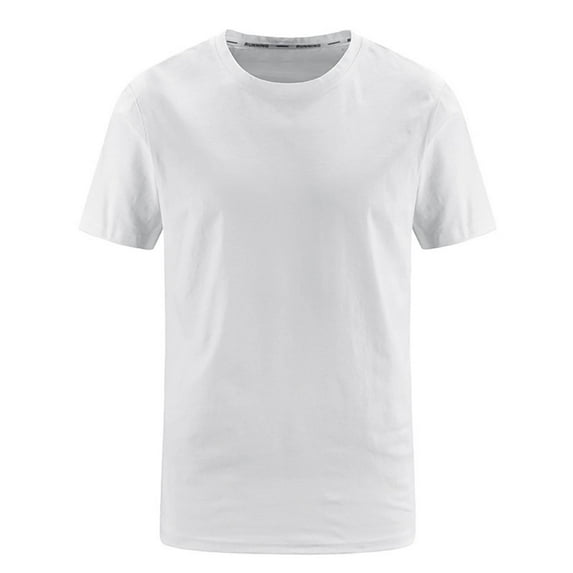 Fanxing Big And Tall T-Shirts Fashion Mens T Shirt Muscle Gym Workout Athletic Shirt Cotton Tee Shirt Top White,M