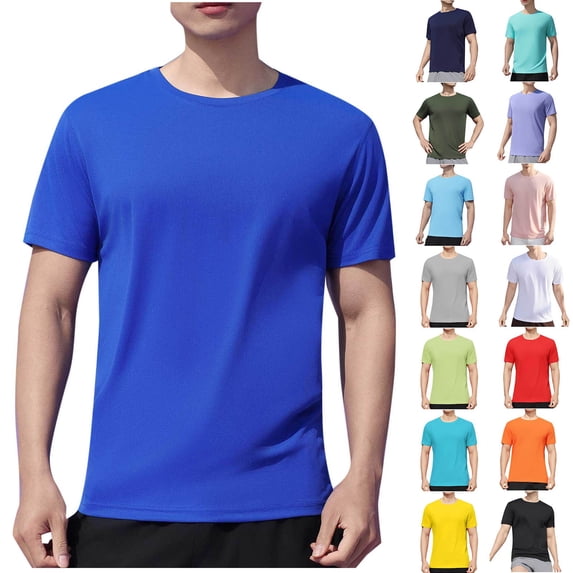 Fanxing Big And Tall T Shirts Under $10 Red Stretch Casual Tee Lightweight Basic Summer Plain Solid Tops Shirt XL