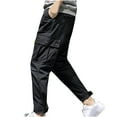 thumbnail image 1 of Fanxing Big and Tall Cargo Pants Men's Summer Lightweight Hiking Pants Elastic Waist Work Pants Outdoor Stretch Fishing Travel Climbing Annual Event Black,XL, 1 of 8