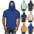 thumbnail image 1 of Fanxing Big and Tall Cooling Sun Shirt with Face Mask Short Sleeve Hoodie Mens UPF 50+ UV Sun Protection Shirts Lightweight Performance Fishing Shirt Pink,XXXXXL, 1 of 9