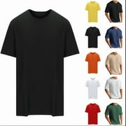 FANXING Big & Tall Mens Clothing Men's Muscle T-Shirt Gym Tee Short Sleeve Bodybuilding Workout Shirts Red,XXL