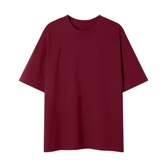 Fanxing Big And Tall T-Shirts 4x Big and Tall T Shirts for Men Cotton Muscle T-Shirt Summer Tops Short Sleeve Bodybuilding Gym Tee Fashion Workout Shirt Wine,XXXXL