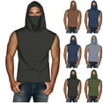 thumbnail image 1 of Fanxing Big & Tall Upf Shirts for Men Sun Protection Shirts with Masks Cooling Hooded Tank Top Lightweight Sleeveless Tees Coffee,XXL, 1 of 9