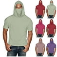 thumbnail image 1 of Fanxing Big and Tall Cooling Sun Shirts for Men with Hood Short Sleeve Lightweight Tees with Masks Fishing Hoodie Green,XXXXXL, 1 of 9