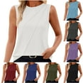 thumbnail image 1 of Fanxing Black High Neck Tank Tops for Women S Loose Fit Sleeveless Top Summer Clothes Front Pleated Camis （Women's S-2XL), 1 of 8