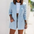 thumbnail image 1 of Fanxing Blazer Clearance Women's Long Sleeve Blazer Slim Waist Double-Breated Open Front Cardigan Jacket Work Office Blazer with Pockets S,M,L,XL,XXL, 1 of 8